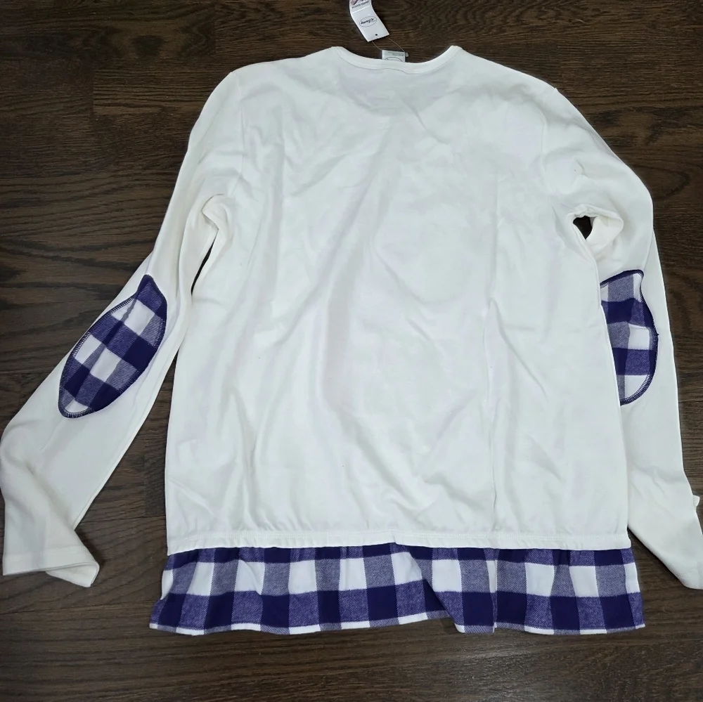 NWT Disney  Long Sleeve Pajama  Top with Dwarf Print Sz.L Made In Italy